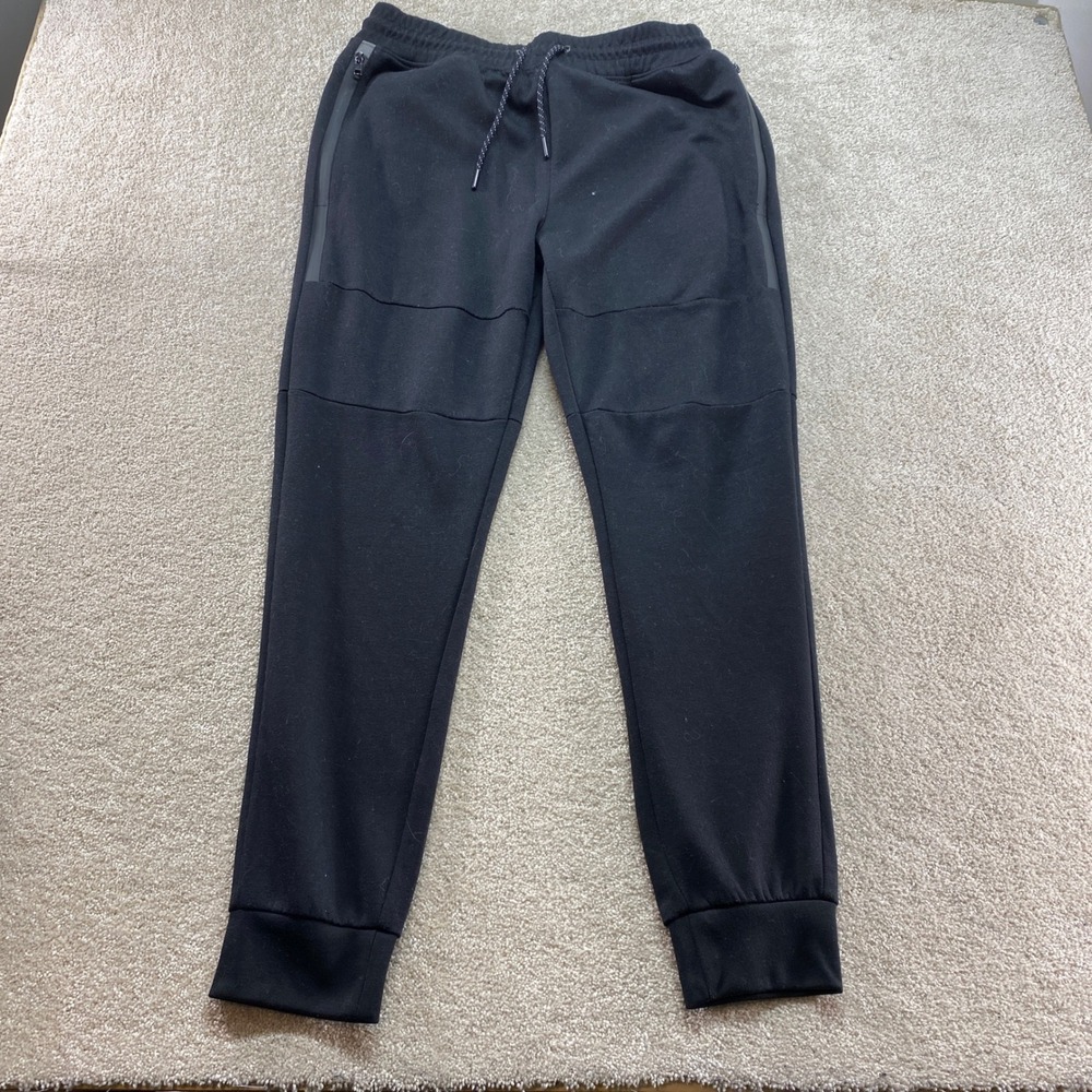 Southpole‎ Joggers Mens Large Black Tech Fleece Bonded Zip Pockets Tapered Pants